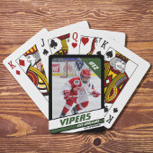 Hockey speler Keepsake op levendige groen zwart Pokerkaarten