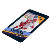 Hockey speler Keepsake op levendige Violet Magneet (Linkerzijde)