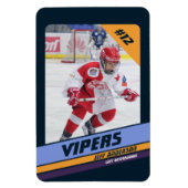 Hockey speler Keepsake op levendige Violet Magneet (Verticaal)