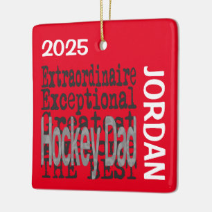 Hockey Speler Papa Extraordinaire Aangepast Keramisch Ornament