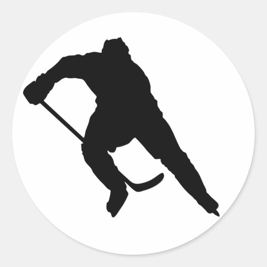 Hockey-speler-Silhouet-1 Ronde Sticker (Voorkant)
