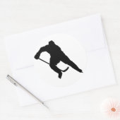 Hockey-speler-Silhouet-1 Ronde Sticker (Envelop)