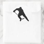 Hockey-speler-Silhouet-1 Ronde Sticker (Tas)