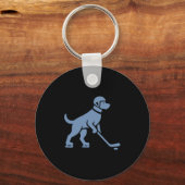 Hockey speler silhouet sleutelhanger (Voorkant)