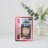 Hockey Speler Trading Kaart Souvenir | Rode strale Contactkaartje (Staand voorkant)