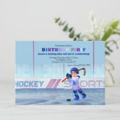 Hockey Speler Verjaardag Uitnodiging (Staand voorkant)