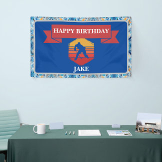Hockey Speler Verjaardagsfeestje Spandoek