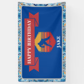 Hockey Speler Verjaardagsfeestje Spandoek (Verticaal)