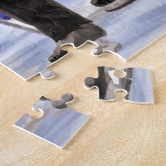 Hockey-spelers en Refereer Face Off Legpuzzel