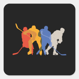 Hockey-spelers Vierkante Sticker