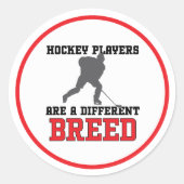 Hockey-spelers zijn een ander ras ronde sticker (Voorkant)