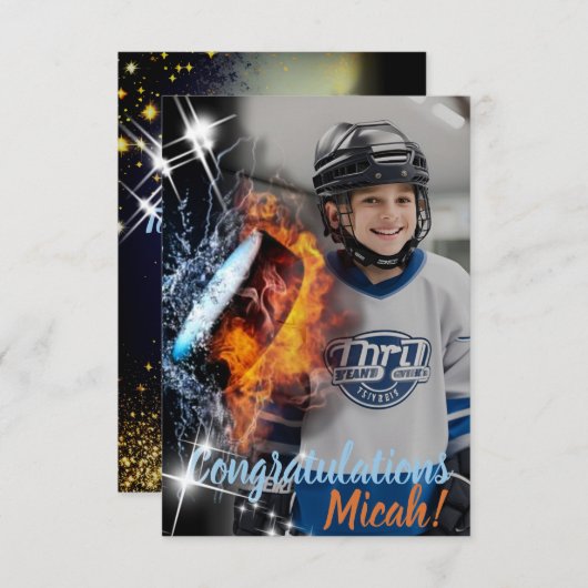 Hockey Sport Fan Celebration of Verjaardag Flat Ka (Voorkant / Achterkant)