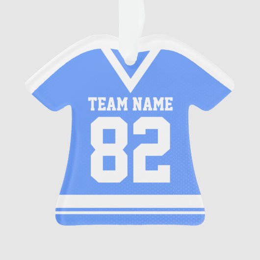 Hockey Sport Jersey Blauw met Foto Ornament (voorkant)