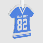 Hockey Sport Jersey Blauw met Foto Ornament (voorkant)
