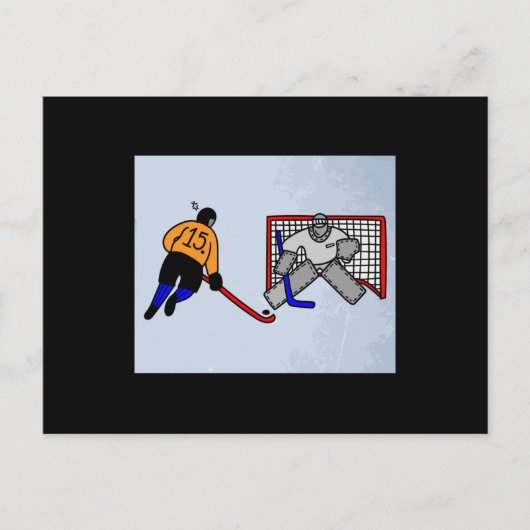 Hockey Sport Penalty Shot Briefkaart (Voorkant)