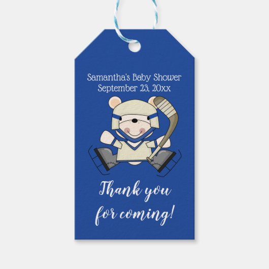 Hockey Sport Polar Beer Baby shower Gift Label Cadeaulabel (Voorkant)