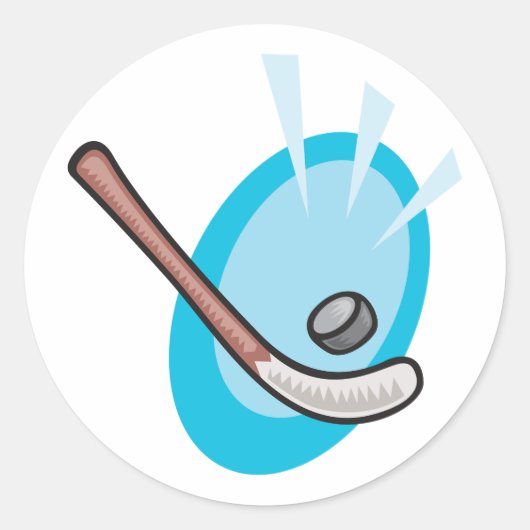 Hockey Sport Stick en Puck Classic Round Sticker (Voorkant)
