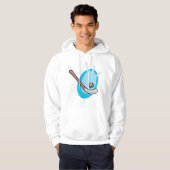 Hockey Sport Stick en Puck Hoodie (Voorkant volledig)