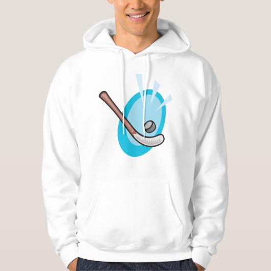 Hockey Sport Stick en Puck Hoodie (Voorkant)