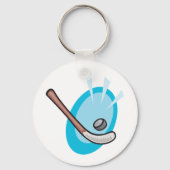 Hockey Sport Stick en Puck Sleutelhanger (Achterkant)