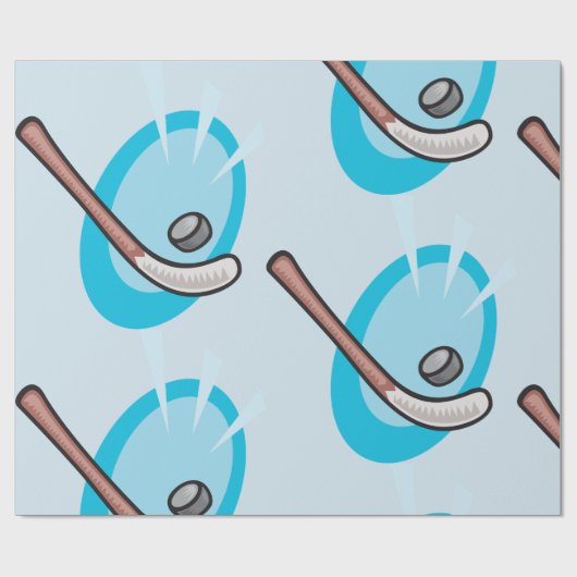 Hockey Sport Stick en Puck Wrapping Paper Cadeaupapier (Vlak)