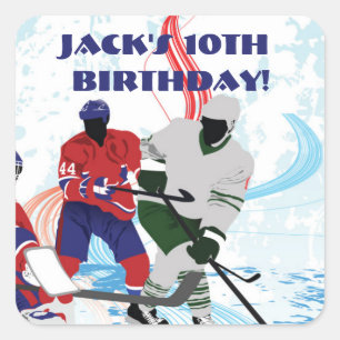 Hockey Sport Verjaardagsfeest Vierkante Sticker
