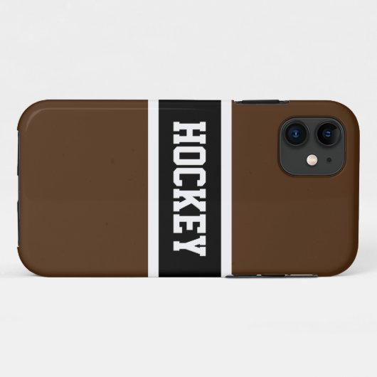 HOCKEY Sportief Donkerbruin Zwart Wit Strepen Case-Mate iPhone Case (Achterkant (horizontaal))