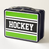 HOCKEY Sportieve Zwart Wit Groen Racing Stripes (Voorkant)