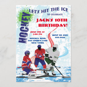 Hockey Sports Birthday Party Uitnodigingen
