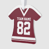 Hockey Sports Jersey Maroon met Foto Ornament (voorkant)
