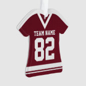 Hockey Sports Jersey Maroon met Foto Ornament (voorkant)