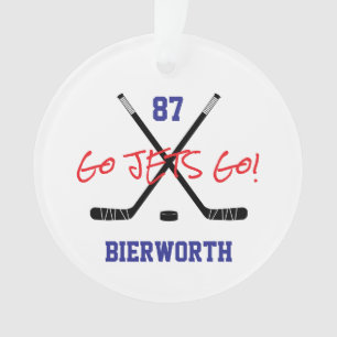 Hockey Sports Team Kleuren Speler Nummer Naam Ornament