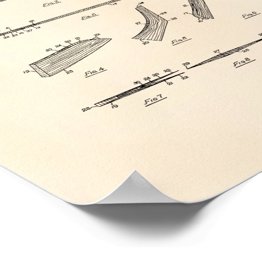 Hockey Stick 1935 Patent Art - Old Peper Poster (Hoek)