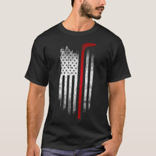 Hockey Stick Amerikaanse vlag Patriottische ijslie T-shirt