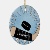 Hockey Stick Design Ceramic Ornament (Rechts)