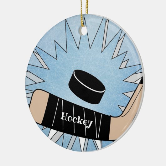 Hockey Stick Design Ceramic Ornament (Links)