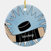Hockey Stick Design Ceramic Ornament (Achterkant)