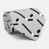 Hockey Stick en Puck Aangepast gepatterd Stropdas (Opgerold)