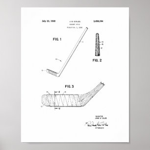 Hockey Stick Patent Poster