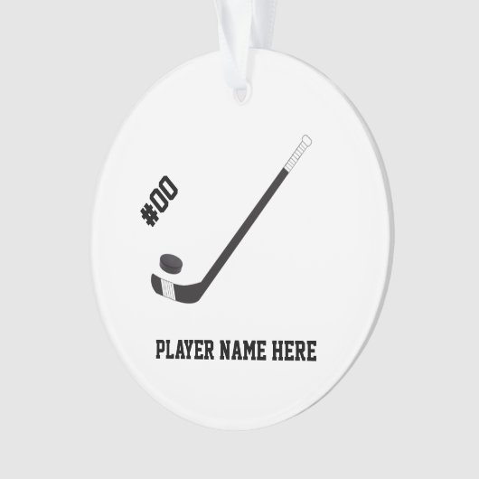  Hockey Stick & Puck Ornament (voorkant)