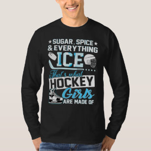 Hockey Stick Puck Schaatsen Doelman IJshockey Gir T-shirt