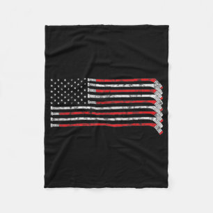 Hockey Stick USA Flag Fed Hockey Player Fleece Deken