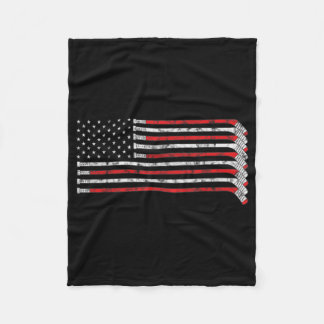 Hockey Stick USA Flag Fed Hockey Player Fleece Deken