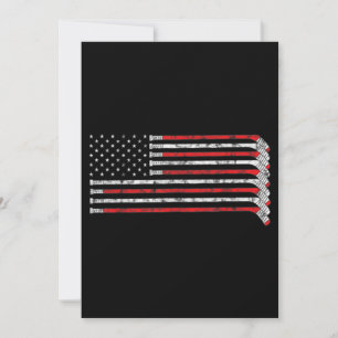 Hockey Stick USA Flag Fed Hockey Player Kaart