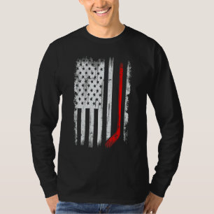 Hockey Stick VS vlag Vervaagd Patriottische Hockey T-shirt