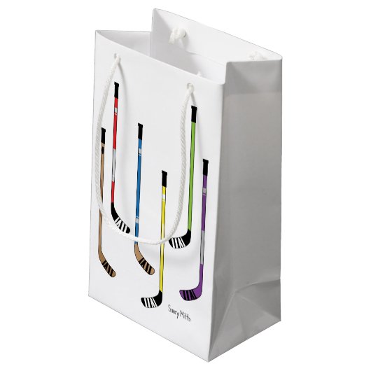 Hockey Sticks Colorful Klein Cadeauzakje (Achterkant Gekanteld)