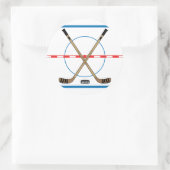 Hockey Sticks en Center Ice Hockey 3" (set van 6) Ronde Sticker (Tas)
