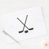 Hockey Sticks en Puck Ronde Sticker (Envelop)