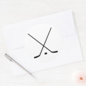 Hockey Sticks en Puck Ronde Sticker (Envelop)