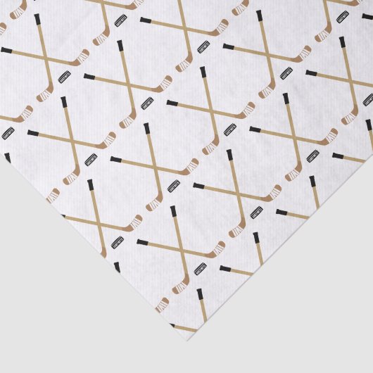 Hockey Sticks en Puck Tissuepapier (Detail)